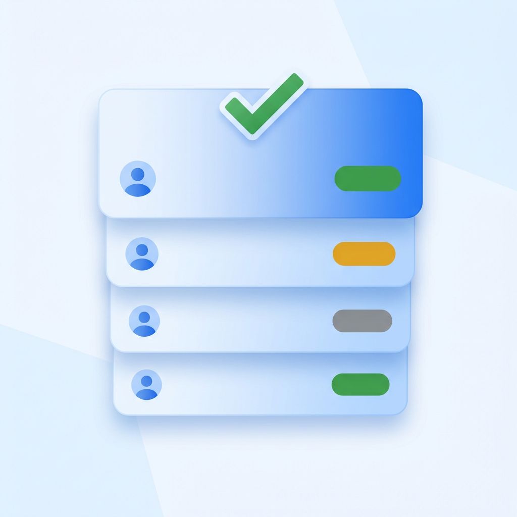 Three-column kanban approval workflow with stacked timesheet cards moving from pending (gray) through review (amber) to approved (green).